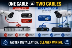 Coaxial cable versus Power over Ethernet PoE CCTV installation